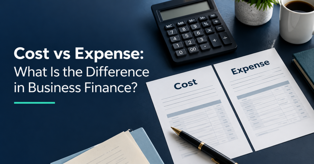 Cost and expense compared using cash payments, business assets and an income statement